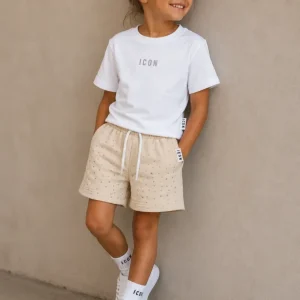 ICON - T-shirt e short con strass bambina
