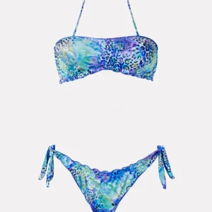 4GIVENESS - Bikini fascia con slip regolabile PATCH ANIMALIER donna