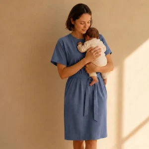 Barcelona Breastfeeding T-Shirt Dress Blue